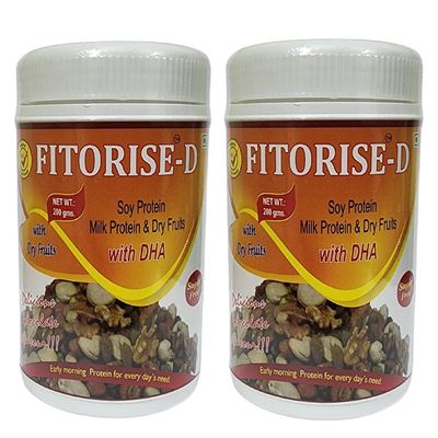 Bharatee Foods Fitorise-D Sugar Free Soya Protein Powder With DHA (Pack of 2)