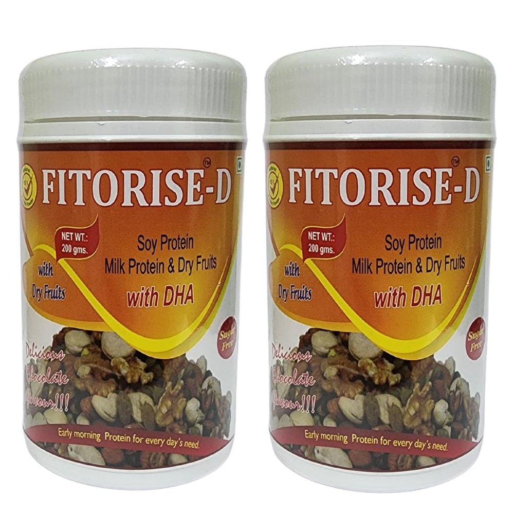 Bharatee Foods Fitorise-D Sugar Free Soya Protein Powder With DHA (Pack of 2)
