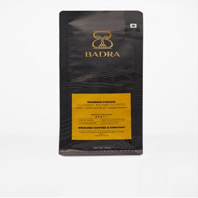 BADRA COFFEE Dakshin Fusion Medium Dark Roast Freshly Ground Coffee, 250 g