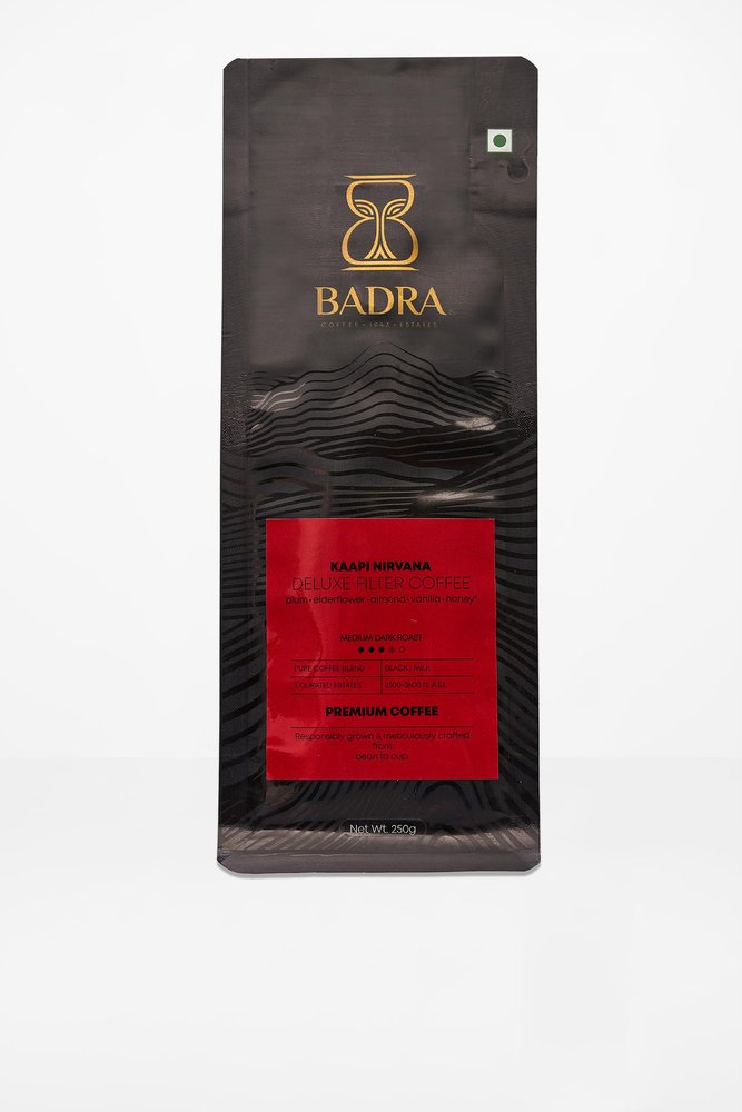 BADRA COFFEE Kaapi Nirvana Medium Dark Roasted Machine Freshly Ground Coffee, 250 g