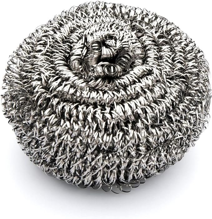 HomeBliss Stainless Steel Sponges Scrubbers Cleaning Ball Utensil Scrubber Density Metal Scrubber Scouring Pads Ball for Pot Pan Dish Wash Cleaning for Removing Rust Dirty Cookware Cleaner (4)