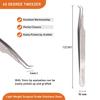 45 Degree Fiber Tips Lash Tweezers for Volume Extensions, Non-Slip Ultimate Diamond Grip Precision Lash Tweezers view 2