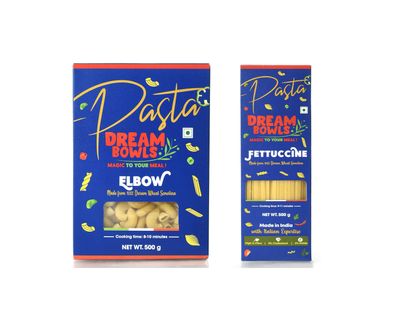 DREAM BOWLS | PASTA ELBOW AND FETTUCCINE COMBO| 100% Durum Wheat | No Maida | No Preservative | Pack of 2 | 500g each