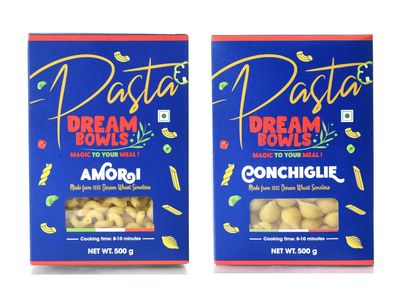 DREAM BOWLS | PASTA AMORI AND CONCHIGLIE COMBO | 100% Durum Wheat | No Maida | No Preservative | Pack of 2 | 500g each