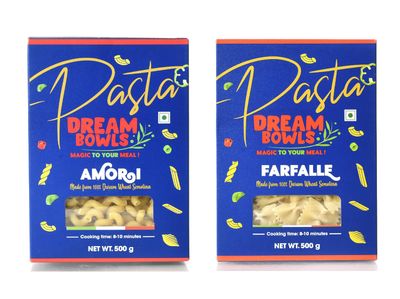 DREAM BOWLS PASTA FARFALLE AND AMORI COMBO | 100% Durum Wheat | No Maida | No Preservative | Pack of 2 | 500g each