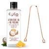 COCO CRUSH Ayurvedic Coconut Orange Oil for Oil Pulling & Copper Tongue cleaner | Cold-pressed & Virgin | Healthy Teeth - Coconut Oil, Orange Oil | Enriched with Vitamin C (200ml + tongue cleaner) view 1