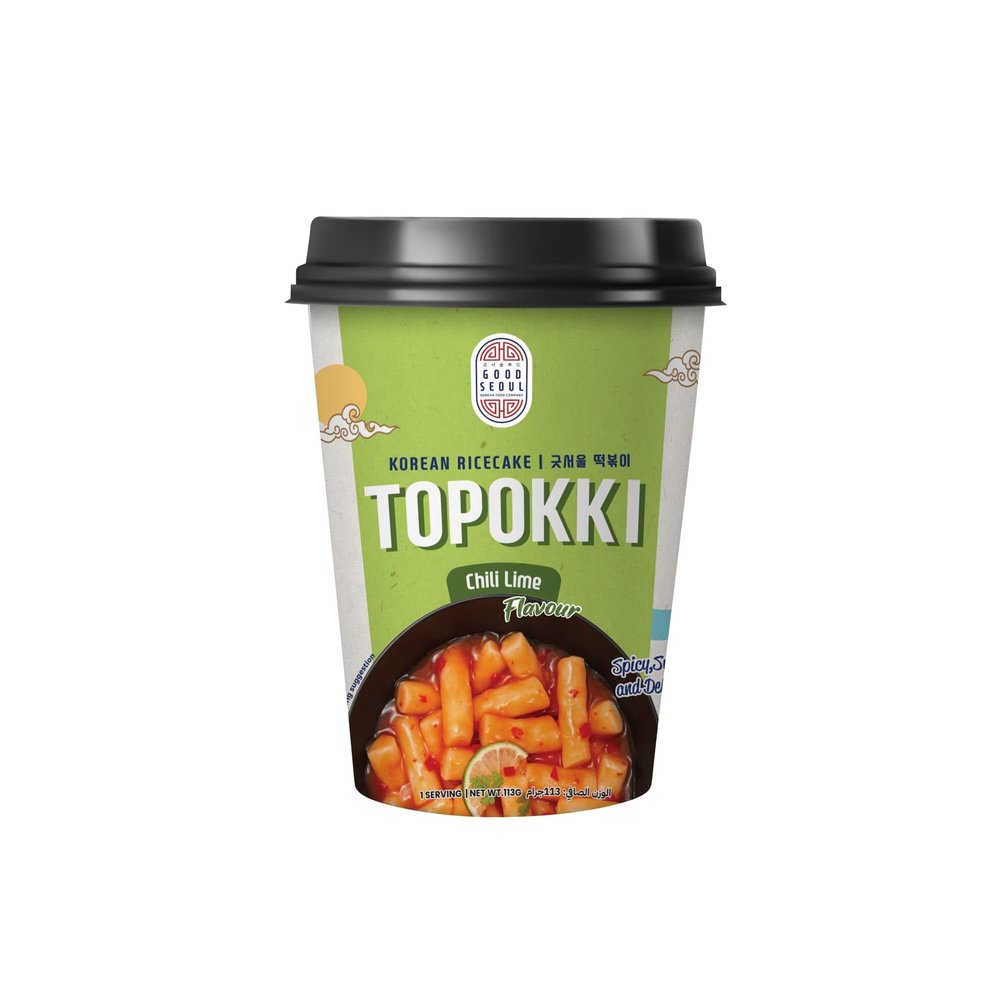 Good Seoul Korean Rice Cake Topokki Chili Lime Flavour Spicy, Sweet and Delicious, 4 oz 113 g