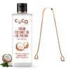 COCO CRUSH Cold Pressed Coconut Oil for Oil Pulling & Copper tongue cleaner | Extra Virgin, 100% Pure & Natural | Gandusha Kriya - Coconut | Protect teeth, gums, and mouth (50ml + tongue cleaner) view 1
