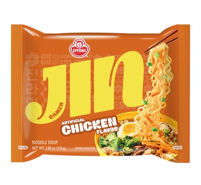 Ottogi Jin Ramen Korean Style Instant Noodles Chicken Flavor 110g, Pack of 1, The Product of Korea
