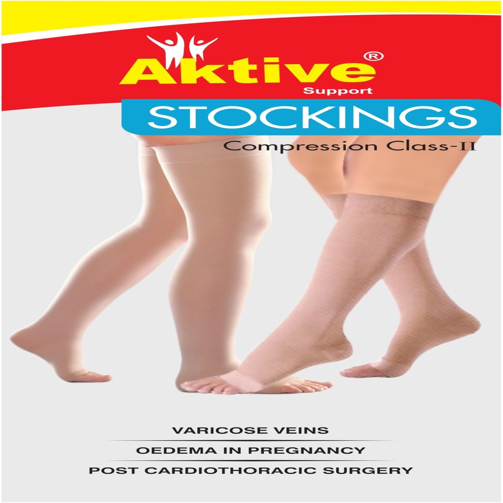 AKTIVE SUPPORT Imported Class II Graduated Medical Compression Stockings I Below Knee | Varicose Veins Stockings For Men and Women | 23-32mm/Hg I Oedema in Pregnancy (LARGE)