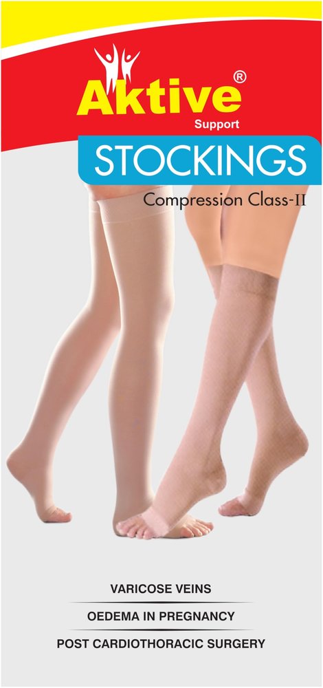AKTIVE SUPPORT Imported Class II Graduated Medical Compression Stockings I Below Knee | Varicose Veins Stockings For Men and Women | 23-32mm/Hg I Oedema in Pregnancy (MEDIUM)
