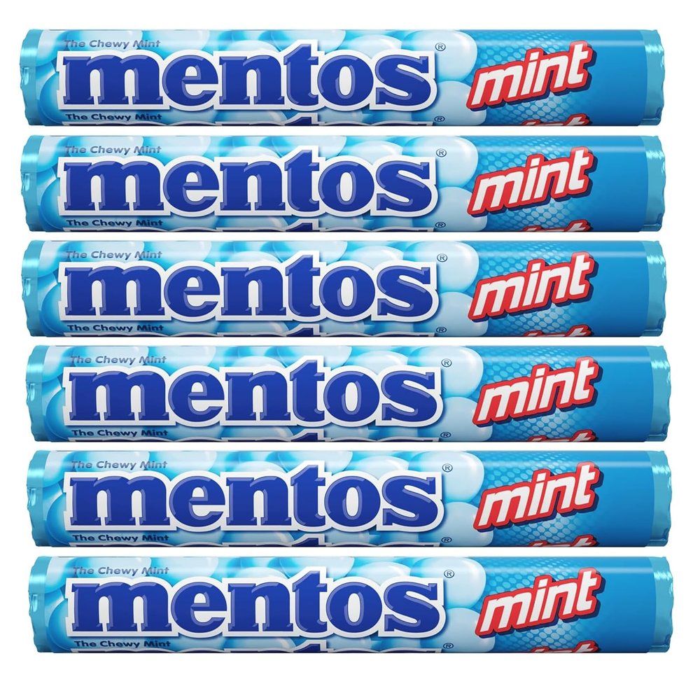 Astonished Retail Mentos Chewy Mint Candy Roll, Mint Flavour Pack Of 6, (6x29 G)