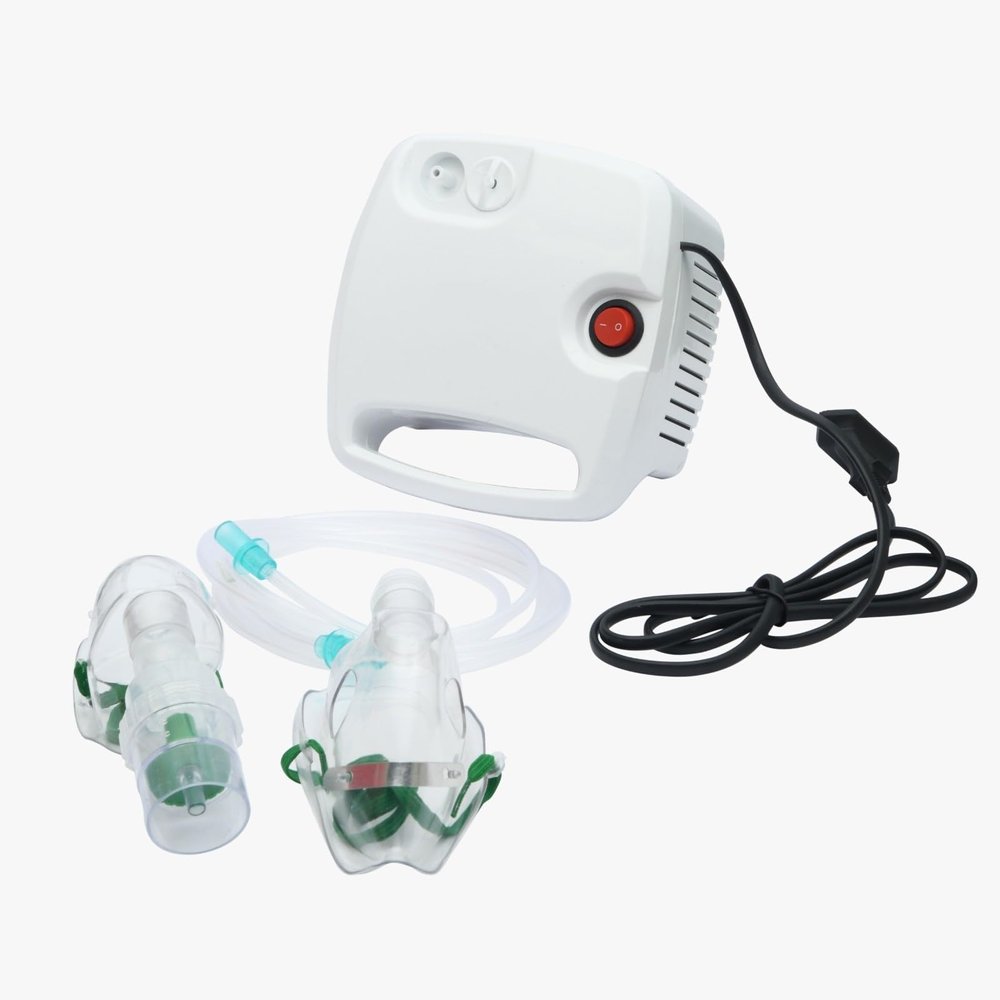 BRITEWAY JUSTWELL Ultra Compact Nebulizer Machine for Adults and Kids with complete mask kit, Low Noise Compressor for Home Use and Asthma Inhalation, White