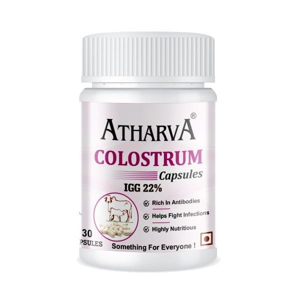 Colostrum Capsules ATHARVA Helps Gut Health's | Restore Skin Elasticity | Strengthen Your Bones | Boosts Immune System 30 Caps