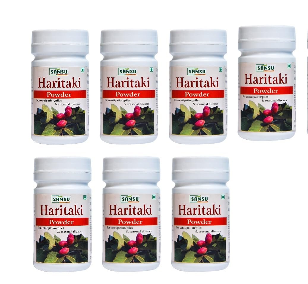 SANSU Haritaki Churan 100g Natural Hari taki Powder for Constipaiton, Piles 100g (Pack of 7)