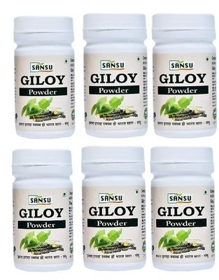 SANSU Giloy Churan For According to Ayurveda Shastra Giloy is also Effective in Protection against Free Radical 100g (Pack of 6)