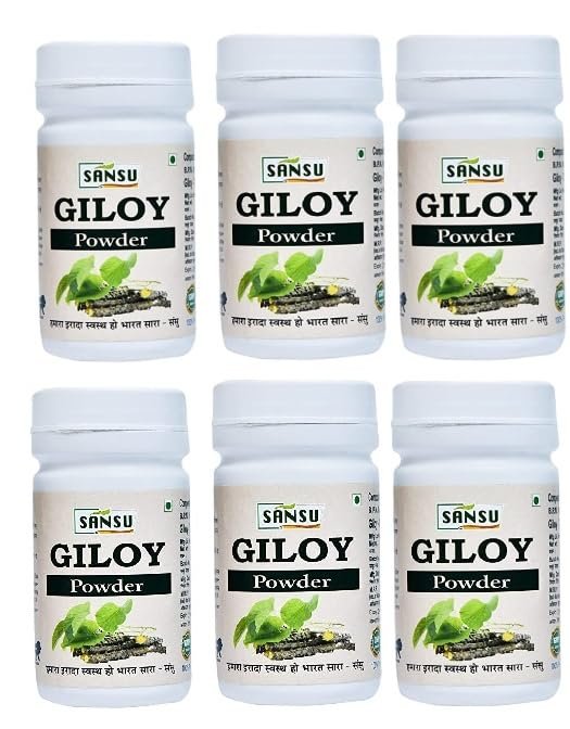 SANSU Giloy Churan For According to Ayurveda Shastra Giloy is also Effective in Protection against Free Radical 100g (Pack of 6)