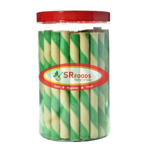 SR Foods Classic Delicious Wafer Roll Sticks with Hazelnut and Cream, Smooth Crunchy Snacks, Biscuits, Crackers, Sweet Treats for Kids and Adults (Pineapple, 240g) (pack of 1)