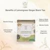 LLUVIA TEA Lemongrass Ginger Black Tea (50g) | Detox Herbal Blend for Digestion & Immunity | Refreshing Wellness Tea | Energy Booster | Stress Relief | Hot or Iced Brewing | Anti-Bacterial Properties view 3