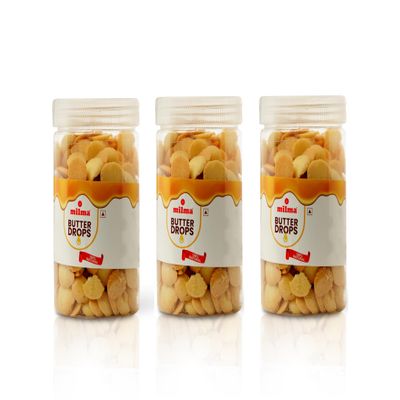 Milma Butter Drops Cookies, 450g (Pack of 3, 150g each) | Premium Melt-in-Your-Mouth Butter Biscuits | Ideal for Gifting