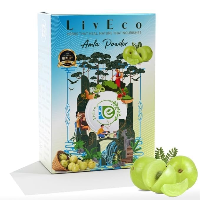 LivEco Amla Powder For Hair Growth (150 gm) - Natural Organic Face Pack Mask - No Preservatives