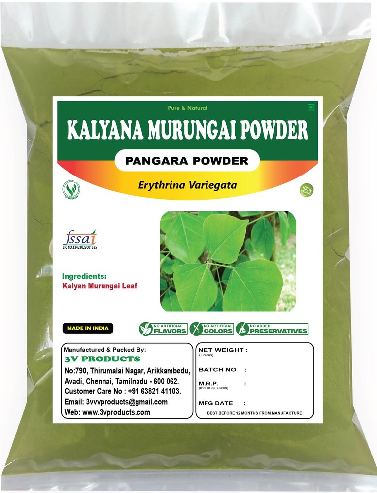 3V PRODUCTS Kalyana Murungai Powder 200g | Pangara | Erythrina Variegata | Coral Tree Leaf for Health Benefits (Pack of 2x100g)