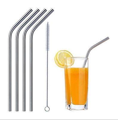 CABINCLUB Stainless Steel Straws for Drinking with Brushes (4 Bent + 4 Straight + 2 Brushes)
