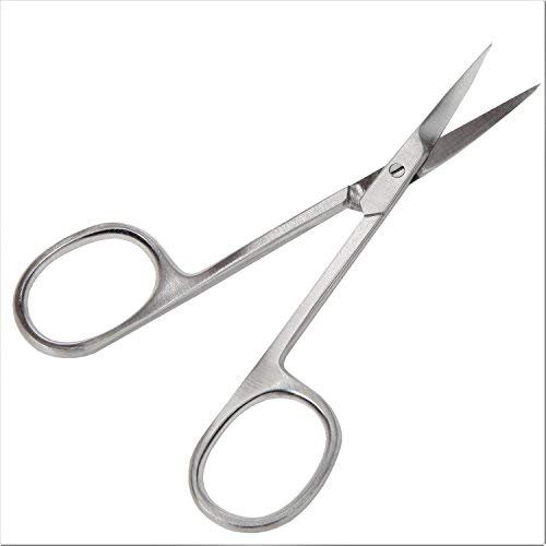 Scissors for Moustache, Beard, Nose, Ear, Eyebrow - Men's Facial Hair Grooming Trimming Cutting 4.5 inch Stainless Steel (Moustache & Beard Scissors)