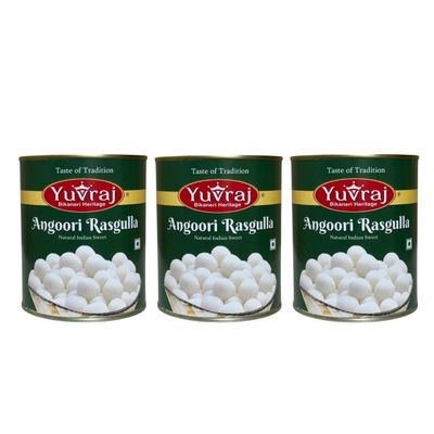 Yuvraj sweets Angoori Rasgulla 1 kg tin x 3