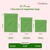 Fab Ellite Cotton Vegetable Bags Pack of 3 | Green Reusable & Washable Muslin Cloth Produce Bag's | Fridge Storage Pouches for Fruits & Sabji | Eco-Friendly Refrigerator Bag with Drawstrings view 2