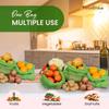 Fab Ellite Cotton Vegetable Bags Pack of 3 | Green Reusable & Washable Muslin Cloth Produce Bag's | Fridge Storage Pouches for Fruits & Sabji | Eco-Friendly Refrigerator Bag with Drawstrings view 3