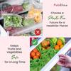 Fab Ellite Cotton Vegetable Bags Pack of 3 | Green Reusable & Washable Muslin Cloth Produce Bag's | Fridge Storage Pouches for Fruits & Sabji | Eco-Friendly Refrigerator Bag with Drawstrings view 4