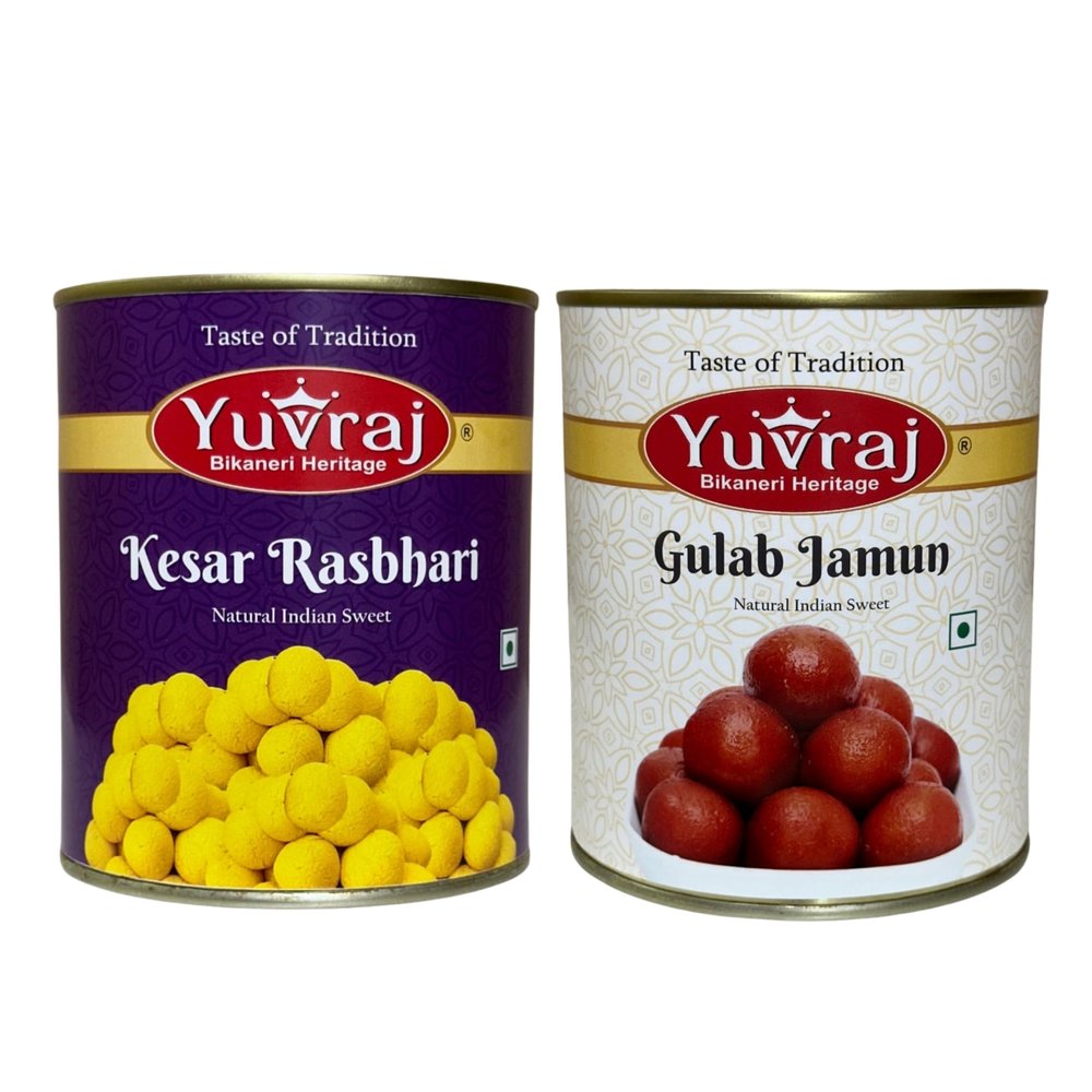 Yuvraj Rasbhari & Gulab jamun sweets combo 1 kg x 2 tin Pack