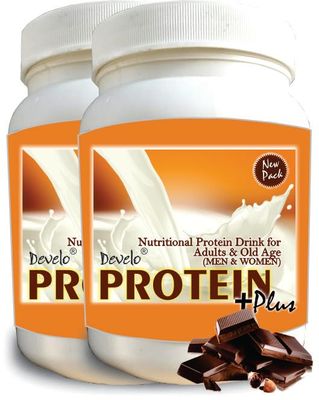 Develo Whey & Soy(Plant & Milk Based) Daily Health Protein Powder for Men & Women - 2kg (Pack of 2) Chocolate