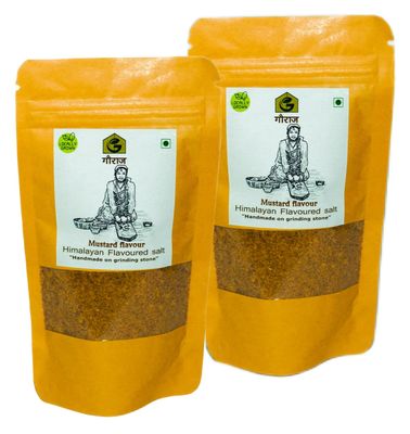 Gauraaj Handgrounded Mustard Flavored Salt  250g | Organic Himalayan Pahadi Pisyu Loon Seasoning | Perfect for Spicing Up Your Dishes | No Preservatives & Chemical Free | Sourced from Uttarakhand