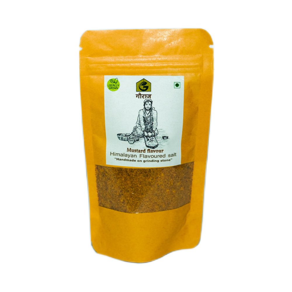 Gauraaj Handgrounded Mustard Flavored Salt  100g | Organic Himalayan Pahadi Pisyu Loon Seasoning | Perfect for Spicing Up Your Dishes | No Preservatives & Chemical Free | Sourced from Uttarakhand