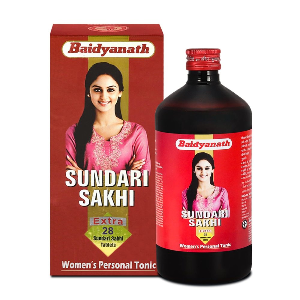 Baidyanath Sundari Sakhi 420ml | Ayurvedic Health Tonic specially for Women, Fight with Back Pain and Body Aches - 28 Tablets Extra