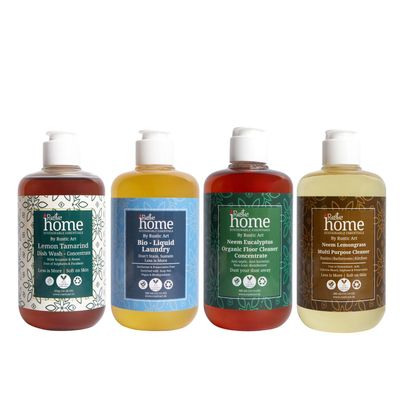 Rustic Home Care Complete Cleaning Combo | Floor Cleaner Dish Wash Bio-Liquid Laundry Multipurpose Cleaner | Natural Plant Based Formula | Pack of 4 x 300ml