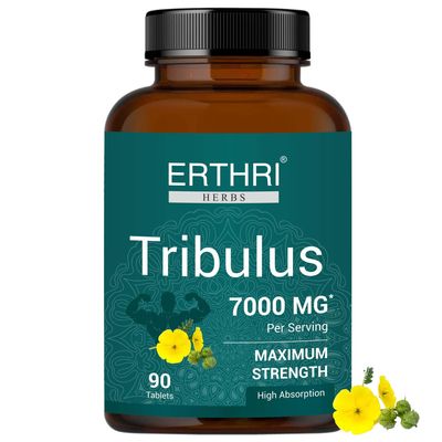 ERTHRI Tribulus Tablet - 7000mg, 90 tablets | Energy Booster Supplements | Support Energy & Strength | General Wellness|