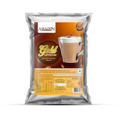 AMAZON Gold Cappuccino Coffee Premix Powder Pack Of 1 For Vending Machine | Manual Use
