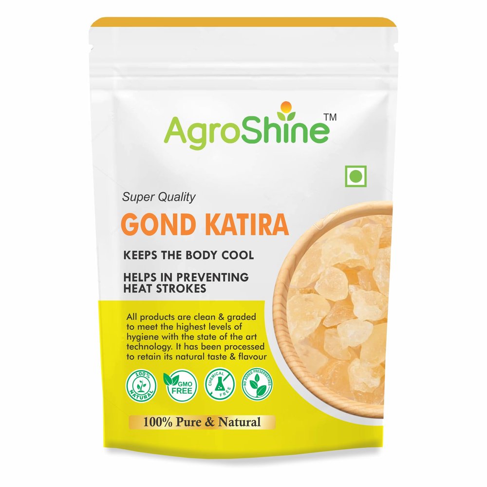 Agroshine Gond Katira Pure - 800 gm, Natural Superfood Tragacanth Gum Gond Katira High Cooling Properties Gondh Katira Gum - Almond Gum (800 gm)
