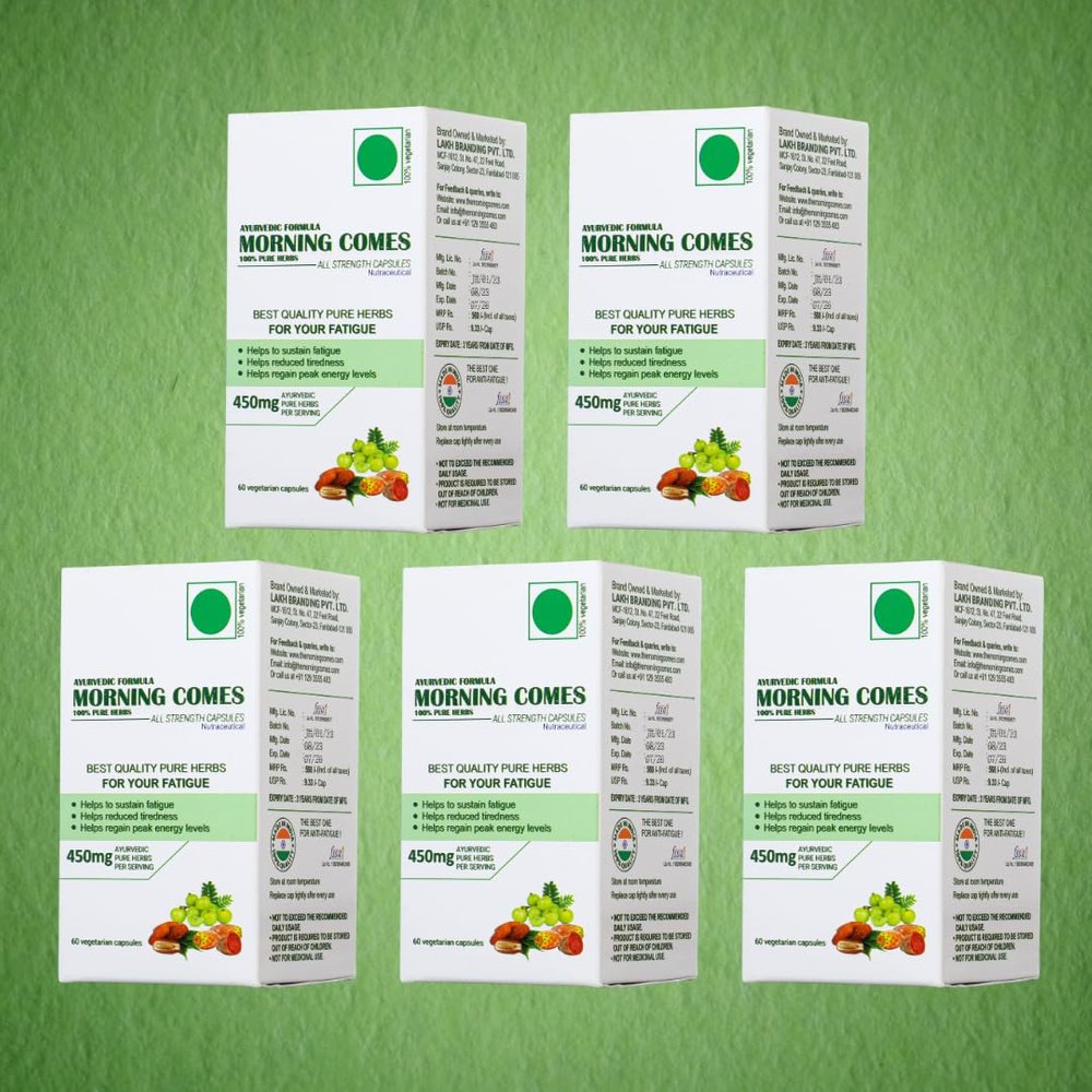 Morning Comes Ayurvedic All Strength Capsules | 450 mg Herbal Blend with Dates, Mango Seed & Amla for Daily Wellness, Energy, Stamina, Blood Sugar Support & Immune Health | 300 Capsules (Pack of 5)