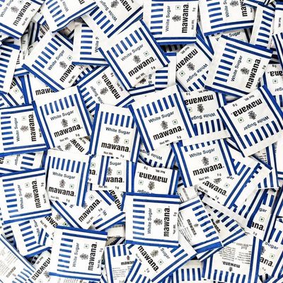 Mawana Refined White Sugar Sachets 5gm, (100 sachets)