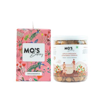 Mo's Bakery Healthy Cookies Pink Gift Box| Apple Cinnamon & Oatmeal Cookies| Cookies Gift Box I Healthy snacks | Corporate Gifts | Healthy Gift Box I Premium Gift I Premium Gift Pack | Return Gift for Family