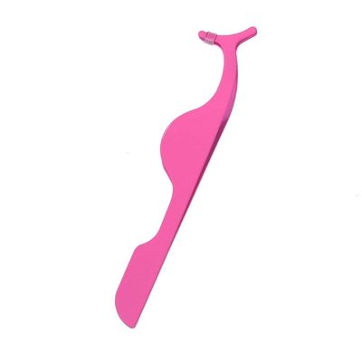 BANIRA Stainless Steel False Eyelashes Extension Applicator Tool Fish Tail Clip Auxiliary Clip Tweezers Nipper Tool (1, Pink)