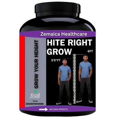 Hite Right Grow |Height growth meidicine | Capsule | No Side Effects (pack of 1 | Height Increase Medicine for a Great Personality