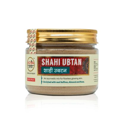 Adya Pure Herbal Shahi Ubtan Scrub 100g for Face & Body With Ayurvedic and Herbal Ingredients like Saffron, & Sandalwood | Face and Body Scrub For Naturaly Glowing Skin