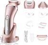 Hatteker Electric Shaver for Women Lady Epilator Electric Razors Kit Hair Remover for Face Chin Arm Leg Armpit Bikini Trimmer Painless Waterproof USB Rechargeable Dry Wet with Detachable Head 3 in 1 view 1