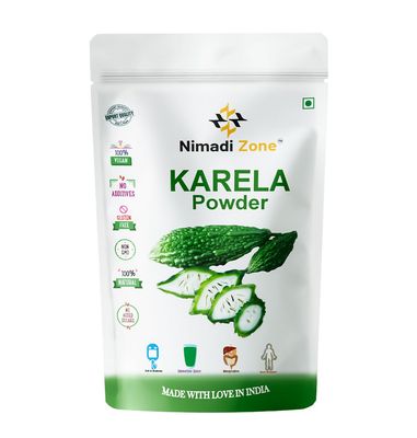 Nimadi Zone Natural Karela Powder for Diabetes 200 gm with Unique Flavor Rich in Vitamins and Minerals Bitter Gourd Powder and Preservatives Free Bitter Melon Powder