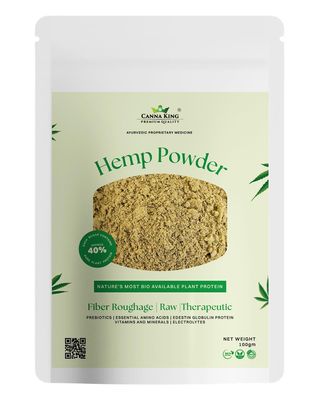 CannaKing Hemp Powder 100g, Natural plant protein powder, Vegan Protein rich in Dietary fiber for Muscle strength & Gut Health